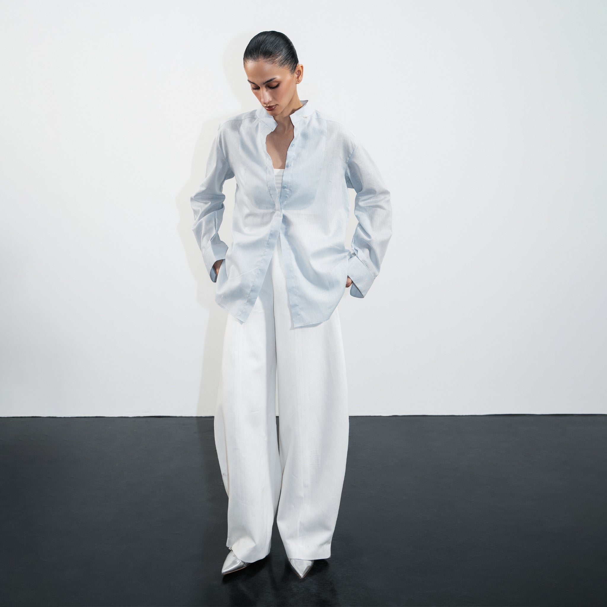 Wide-Leg Arc Pants